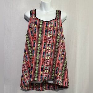 City Triangles Multicolor Tribal Print Tank Top Extra Large